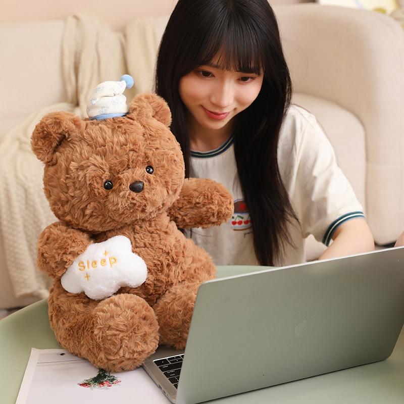 Lovely Good Night Bear Plush Toys Premium Cozy Fabrics Cartoon Pajamas Bear Doll Gentle Children Sleeping Companion Nice Gift
