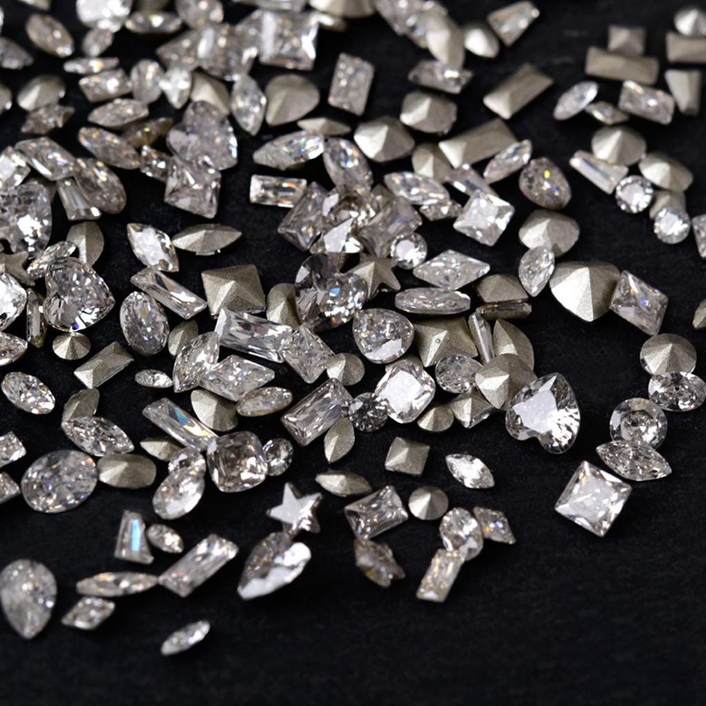 50Pcs Flatback Nail Rhinestones Mini Diamond Nail Charms 3D Crystal Gems Jewelry DIY Manicure Nail Decoration Part