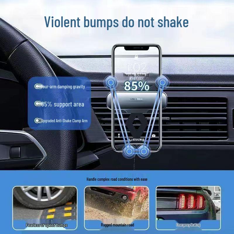 Gravity Clamping Car Phone Holder & Mount for Navigation