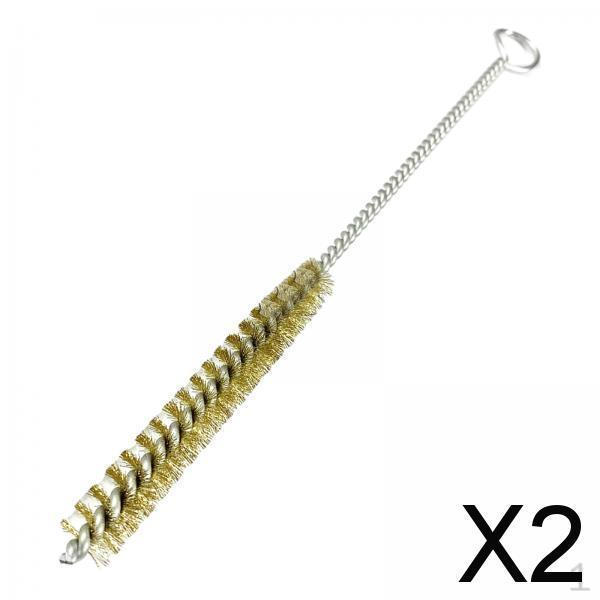 2x Wire Brush Pipe Cleaning for Narrow Neck Skinny Space, Rust Cleaner Brass