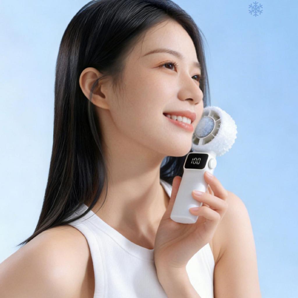 Portable Handheld Fan with Ice Function for Outdoor Summer Travel