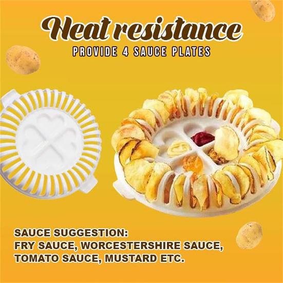 Útil livre de óleo diy compacto saudável lanches caseiros batata chip assado fabricante com cortador para casa bandeja de batatas fritas