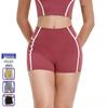 Eur-Am High Waist Butt Lifting Color Block Yoga Shorts