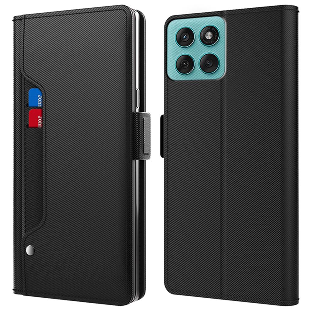 For Motorola Edge 60 Pro 5G Case Stand PU Leather Phone Cover Card Holder Mirror