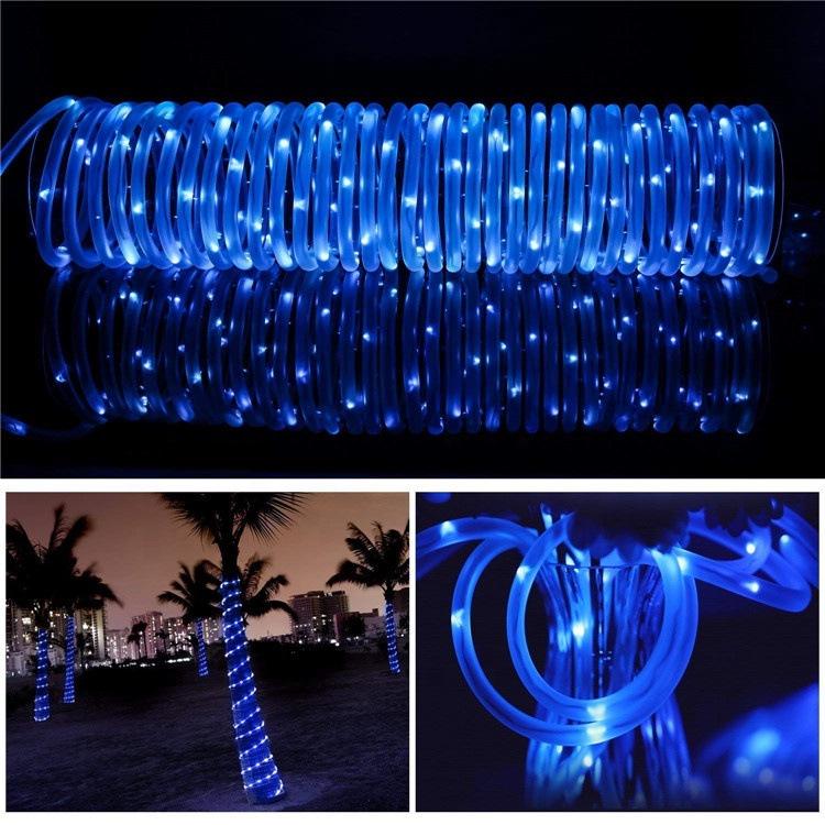 Outdoor Rainproof Solar LED String Lights - Colorful PVC Tube for Courtyard Decoration