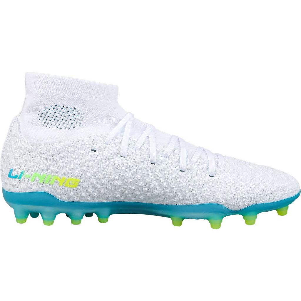 Li-Ning Comfortable Breathable Synthetic Leather Shock Absorbing Football Shoes Men Football Shoes White YSFU013-1