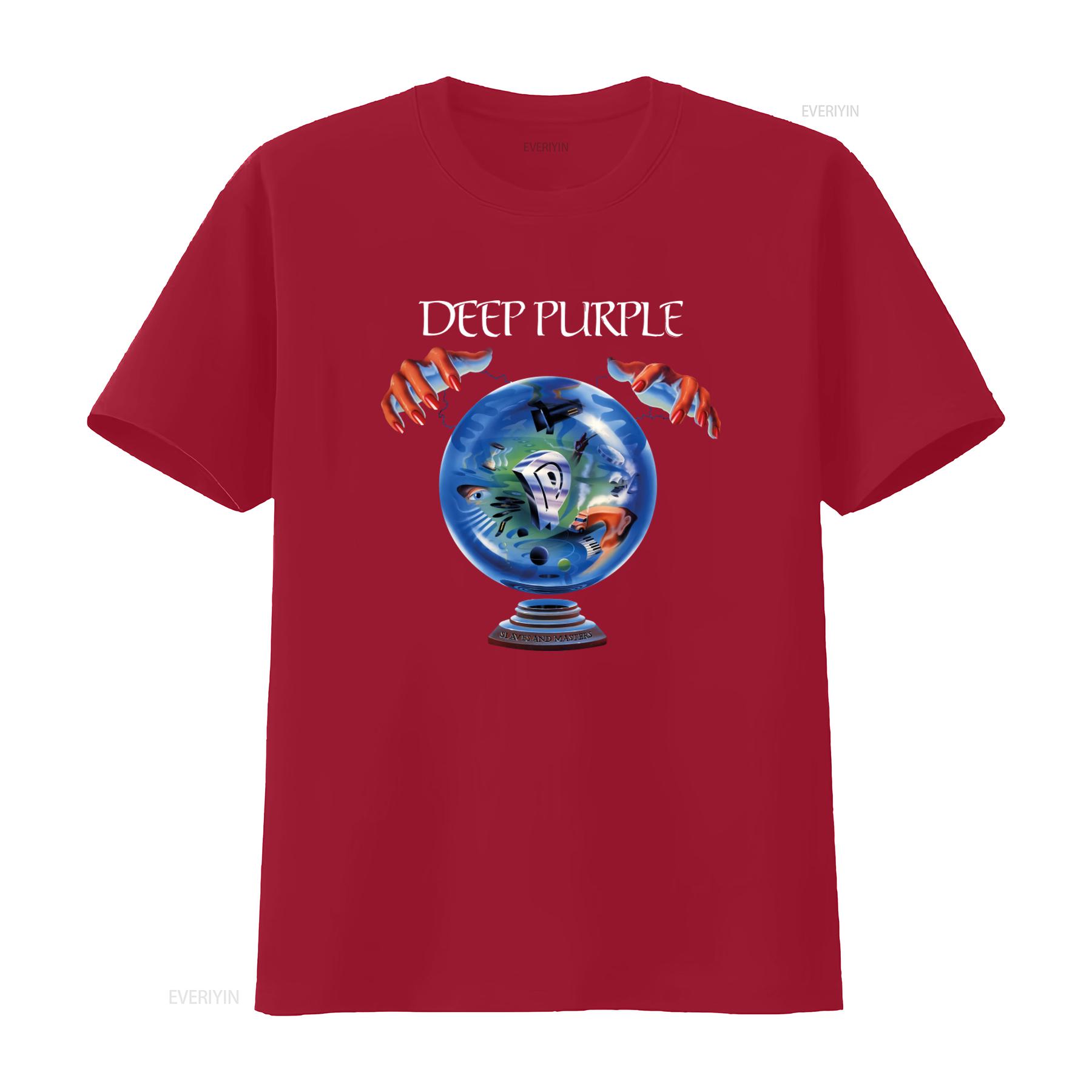 

1990 Vintage Deep Purple Slaves and Masters Tour T Shirt Retro Rock Band Design vintage Washed Breathable streetwear Casual S