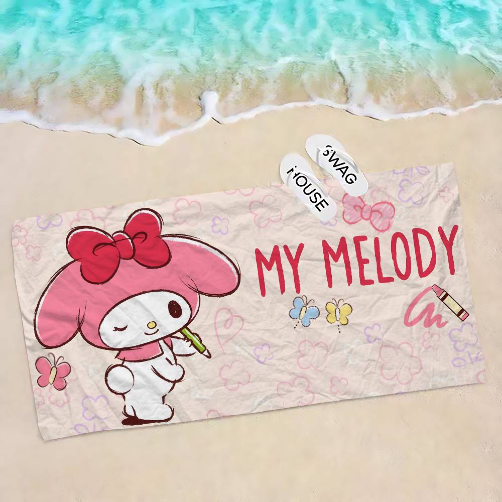 Cute My M-Melody Big Microfiber Beach Towels Quick Dry Towel Sand Beach Towels Pool Towel for Travel Swim Pool Yoga