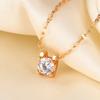 Explosive Gold-plated Seiko Four-claw Single Diamond Super Flash Zircon Necklace Light Luxury Clavicle Chain