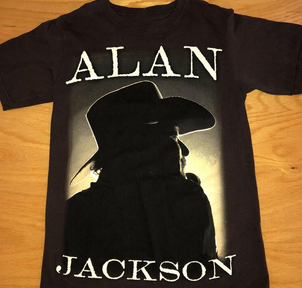 Vintage Alan Jackson Country Music Men Tshirt Black Tee All Sizes S4XL Unisex T-Shirt L
