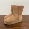 Snow Boots Women's New Winter Fur Integrated Medium Tube Piled Thickened Warm Snow Cotton Shoes