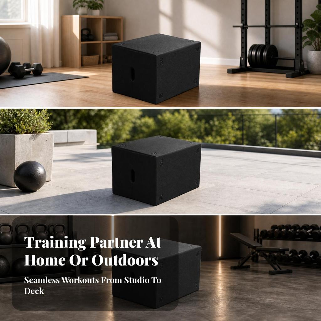 Plyometric Box Stable Plyo Cube with Non-Slip Cover Shock-Absorbing