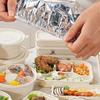 Aluminum Foil Food Covers with Elastic Edge Heat-Retaining Freshness Keeping Bowl Covers for Dishes Pots Pans Reusable Heat Wrap for Home