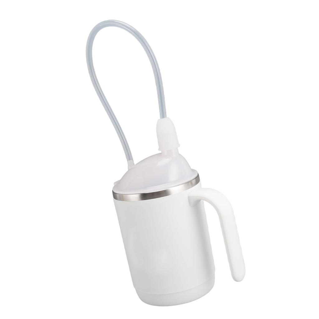 Convalescent Drinking Cup with Straw 450ml 304 Stainless Steel Silicone Rehabilitation Feeding Cup