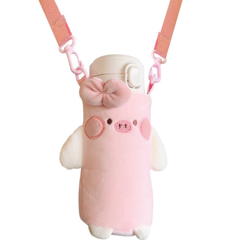 1Pcs Portable Cartoon Water Bottle Cover Case Winter Plush Insulated Bag Cup Pouch Vacuum Glass Cup