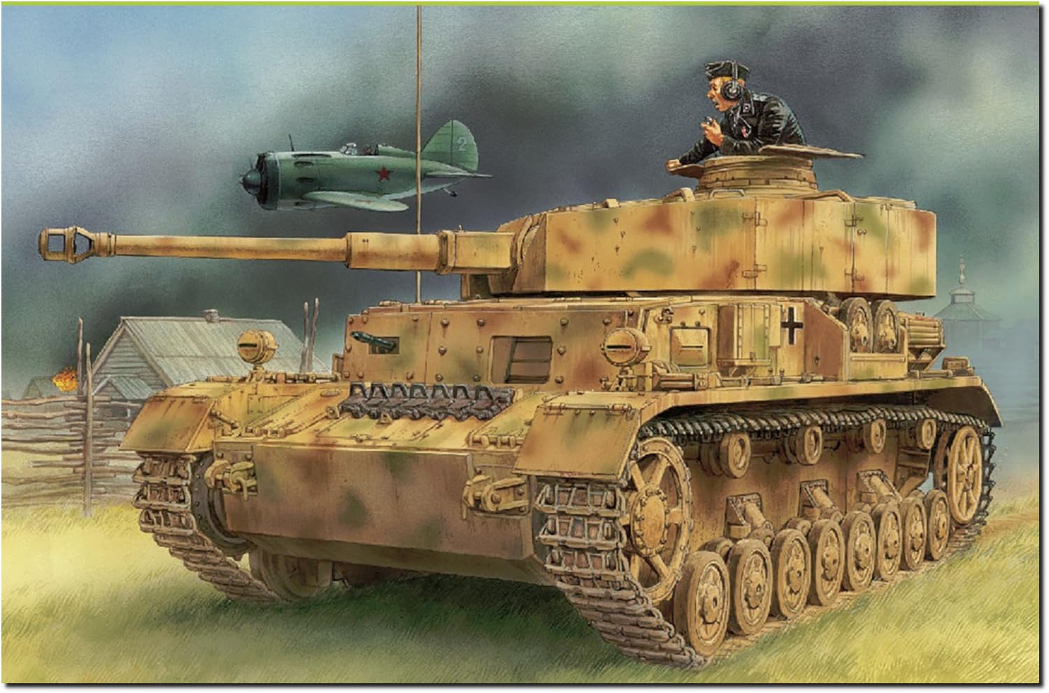 

PLATZ Dragon WWII Немецкий танк Panzer IV Навесной алюминиевый 3D-печатный дульный тормоз и гусеницы Magic Tracks Делюкс пластиковая модель DR6330SP 1/35 Ausf.D 7.5cm KwK.40 L/43