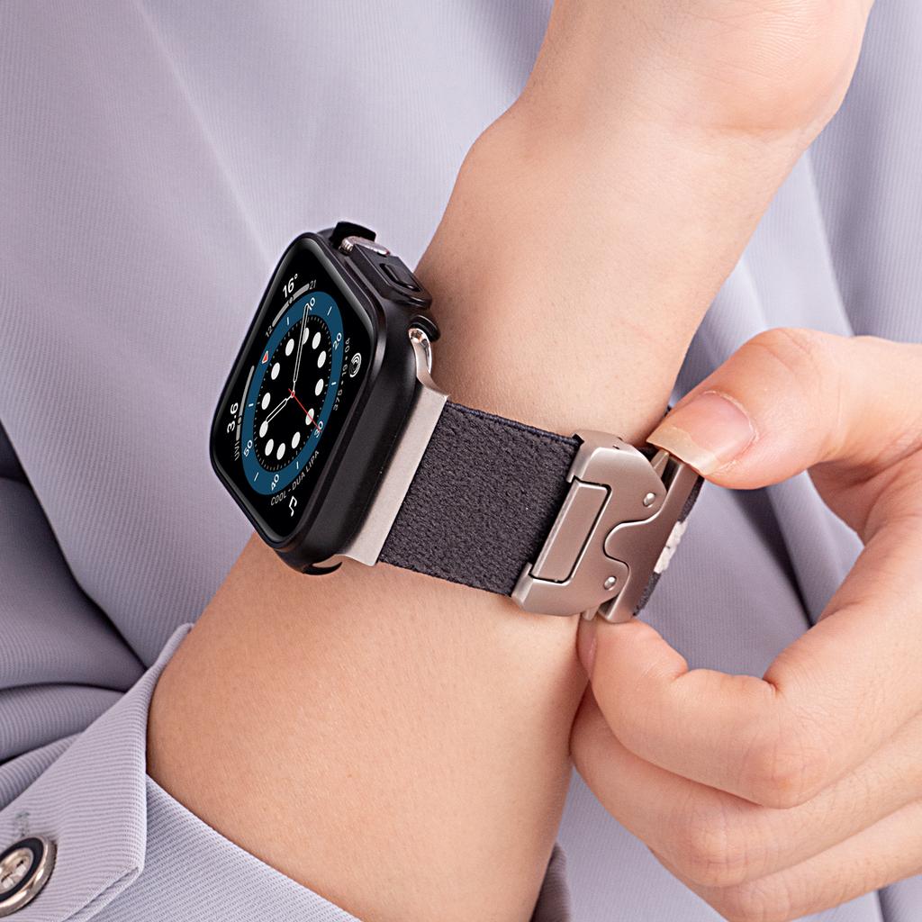 Nylon Watch Band for Apple Watch Series 10 9 8 7 SE 6 5 4 3 2 1 42mm 41mm 40mm 38mm Stripe Design Parachute Buckle Strap