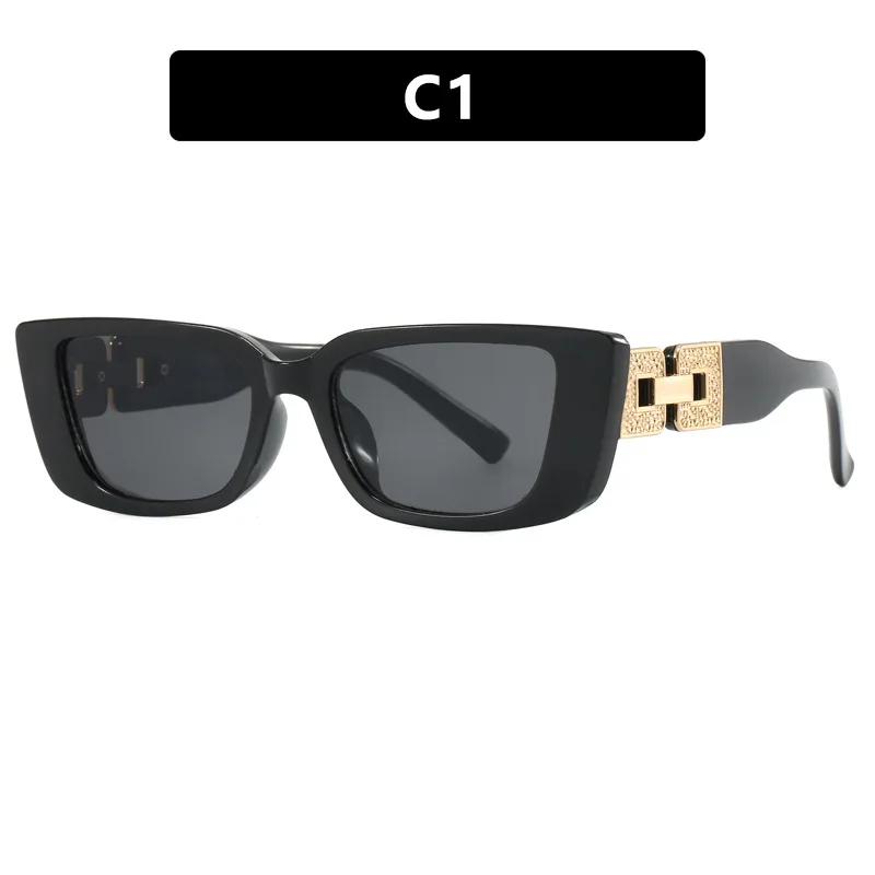 

Fashion Women Sunglasses Cat Eye Narrow Frame Chain Legs Sunglasses For Female Vintage Small Square Men Eyewear Outdoor UV400