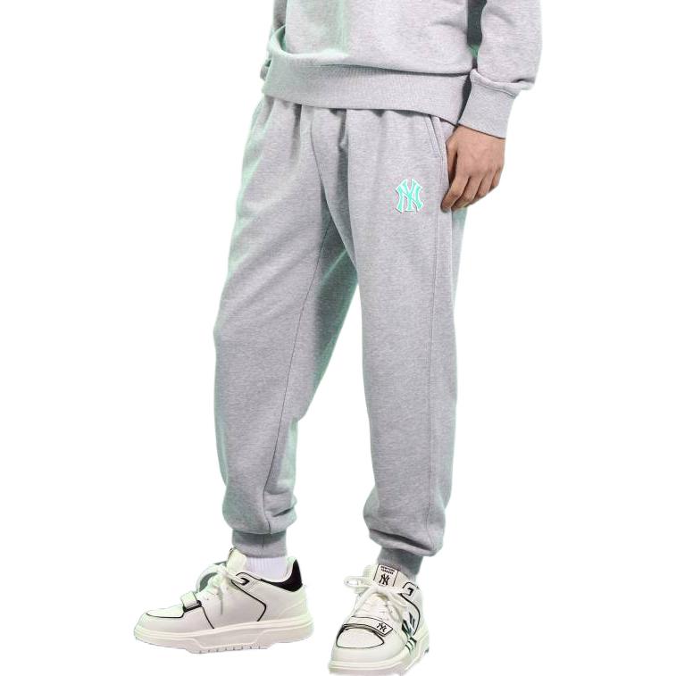 MLB New York Yankees Solid High-Waisted Straight-Leg Joggers Unisex Joggers Gray 3APTD0131-50MGS