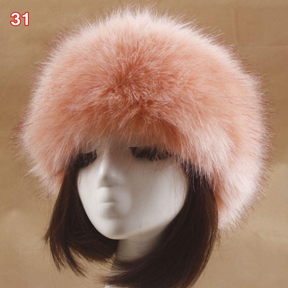 Fashion Winter Earwarmer Thick Fluffy Women Russian Cap Headband Hat Faux Fur