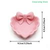 [CL]3D Printed Heart-Shaped Jewelry Tray With Pink Bow Elegant Decor For Table Sink & Office Desk Perfect For Jewelry Storage