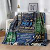 80th Birthday Celebration Blanket Soft Warm Cozy Great for Picnics Bedding Seaside Four Seasons Universal Stylish Decor