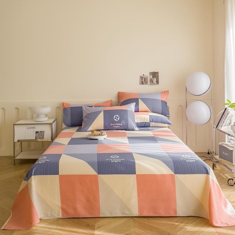 " Cotton Thickened Bed Sheet Plant Flowers Printed Single Double Top King Sheets Pure Cotton Single Size Kids Bed Linen "
