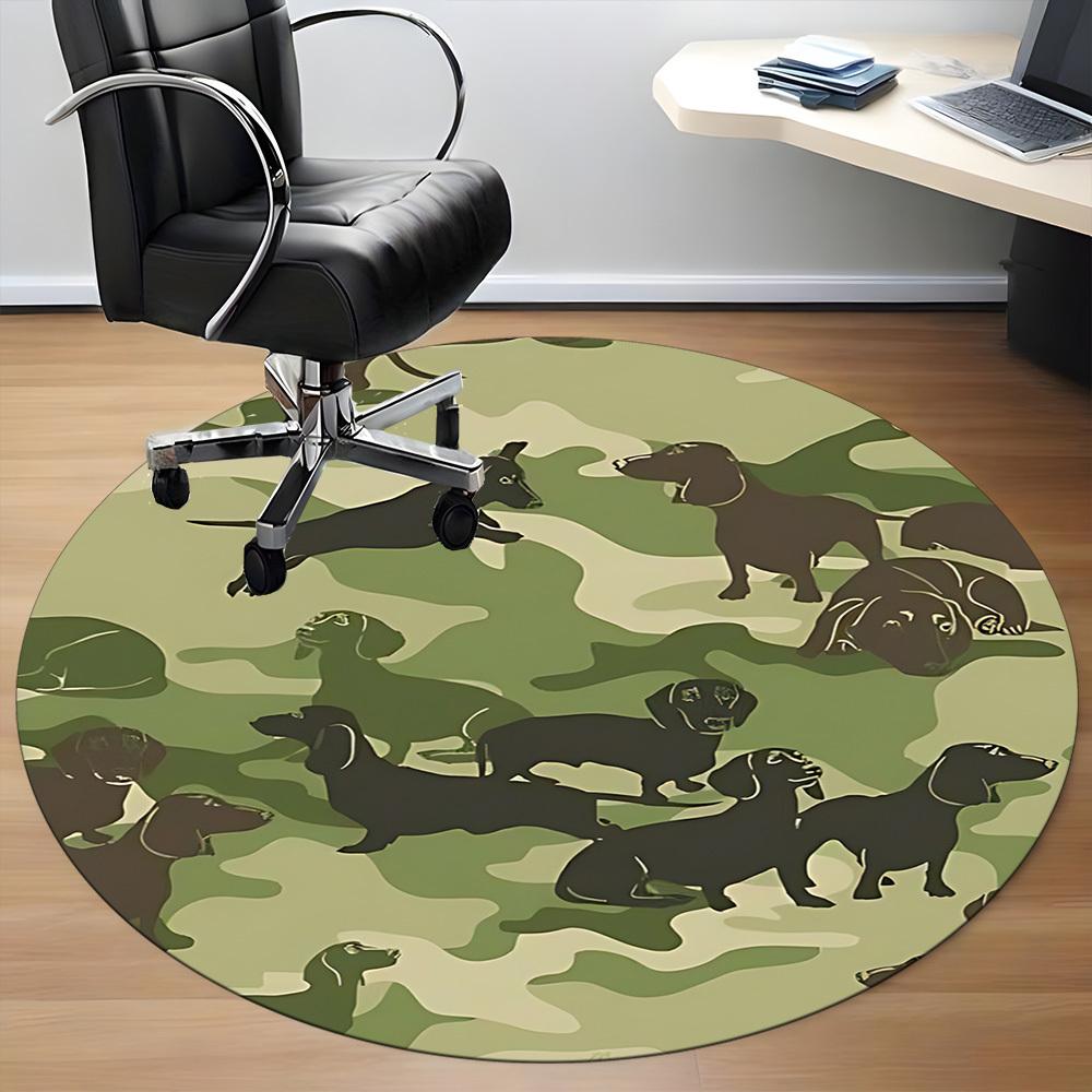 1pc Camouflage Dogs Chair Carpet for Office, Indoor Non Slip Washable Polyester Fiber Carpet,