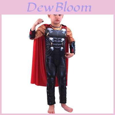 Kinder Thor Kostüm mit aufgedrucktem Design Perfekt für Halloween und Cosplay
