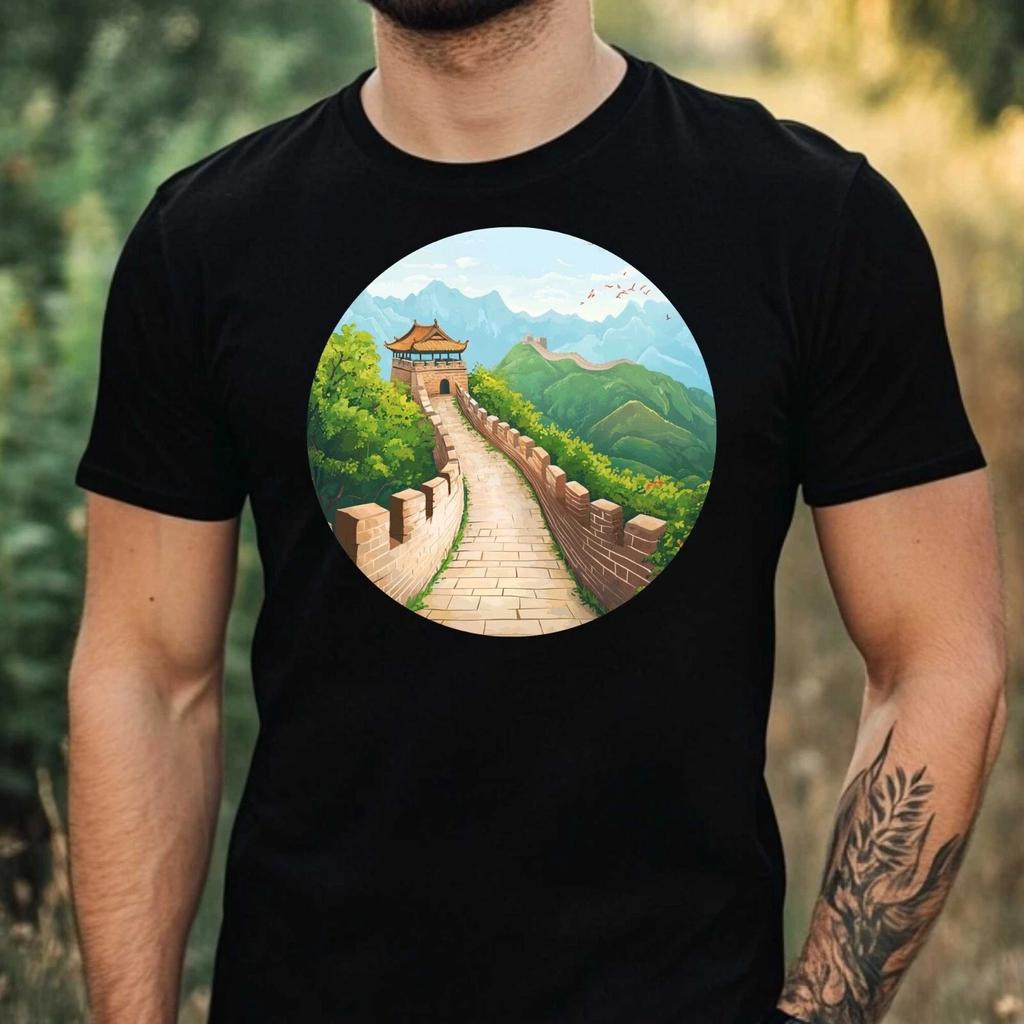 Tričko pánské Motiv Velká čínská zeď Bavlna Velikost XS až 5XL