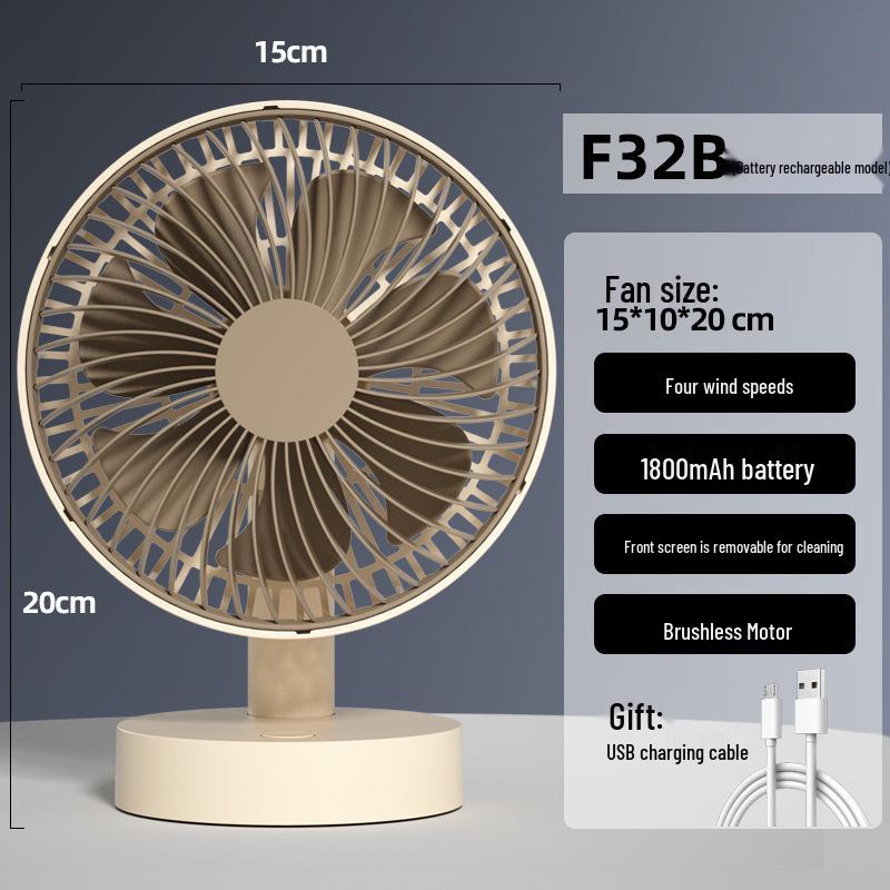 Cassidov 6-Zoll wiederaufladbarer USB-Oszillations-Schreibtischventilator mit langer Akkulaufzeit