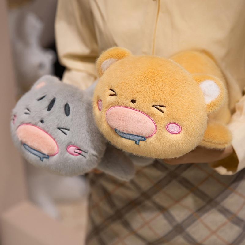 18/26CM Cartone Animato Maiale Gatto Orso Panda Peluche Bambola Carina Animale Bocca Grande Cuscino Bambola Morbida Imbottita Simpatici Regali di Compleanno