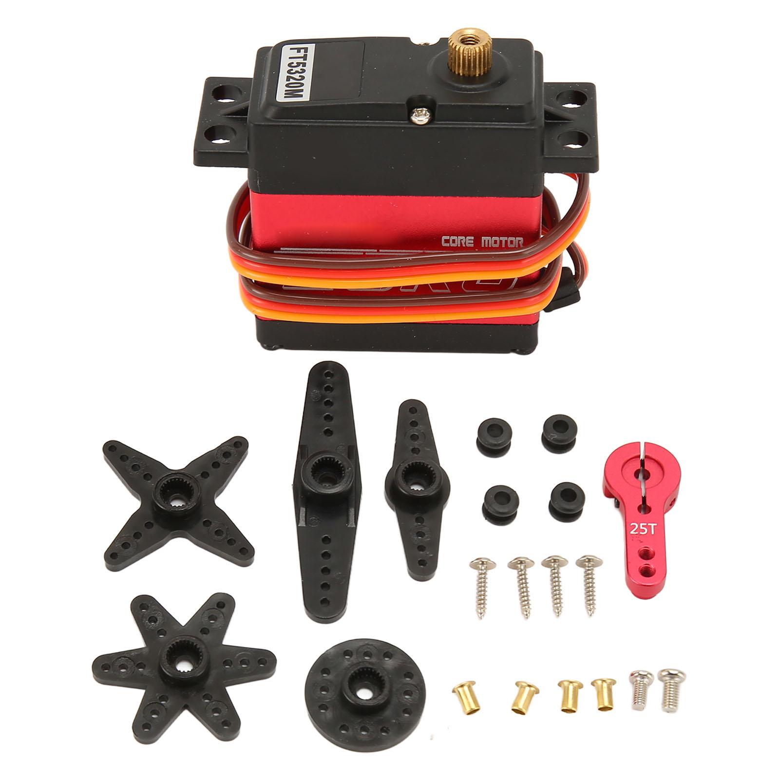

FT5320M 20KG Digital Servo Waterproof Full Metal Gear High Torsion Core Motor RC Servo with 25T Arm