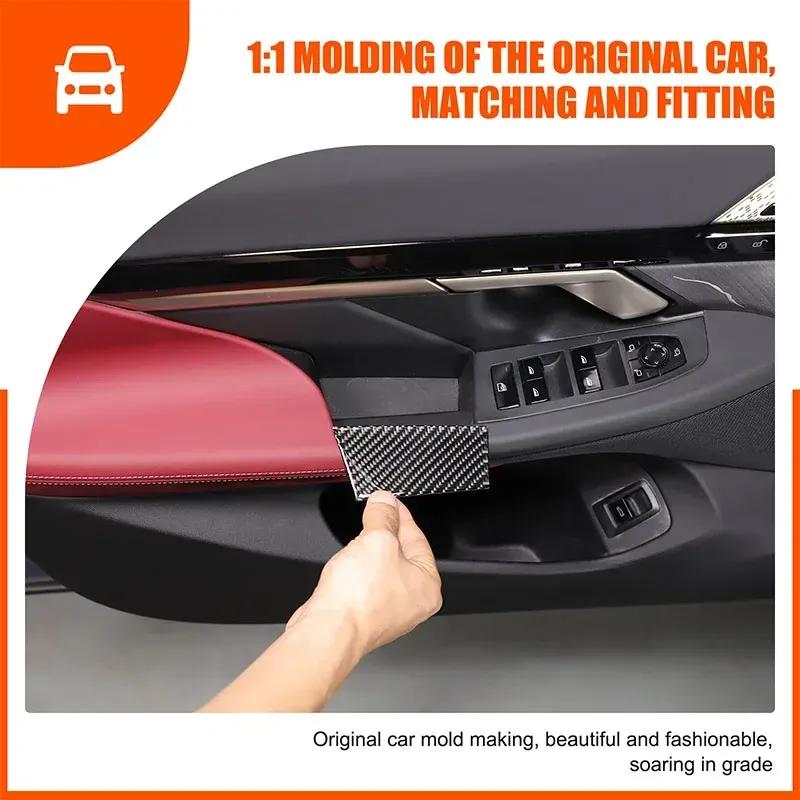 For BMW 5 Series G60 2024+ Soft Carbon Fiber Car front Door Storage Box Slot Pad Sticker Interior Protection Accessories 2Pcs