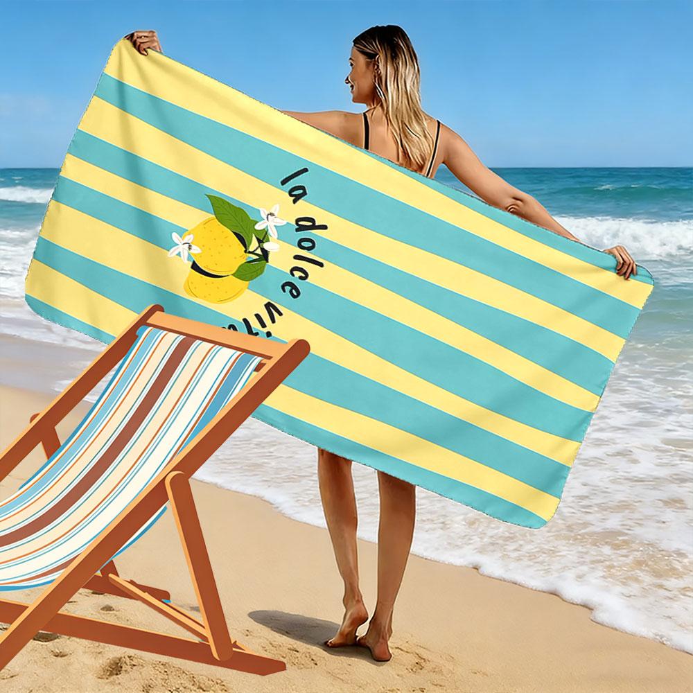 La Dolce Vita Lemon Towel Beach Towel Quick-drying for Travel Outdoor Sports Jogging Beach and Swimming
