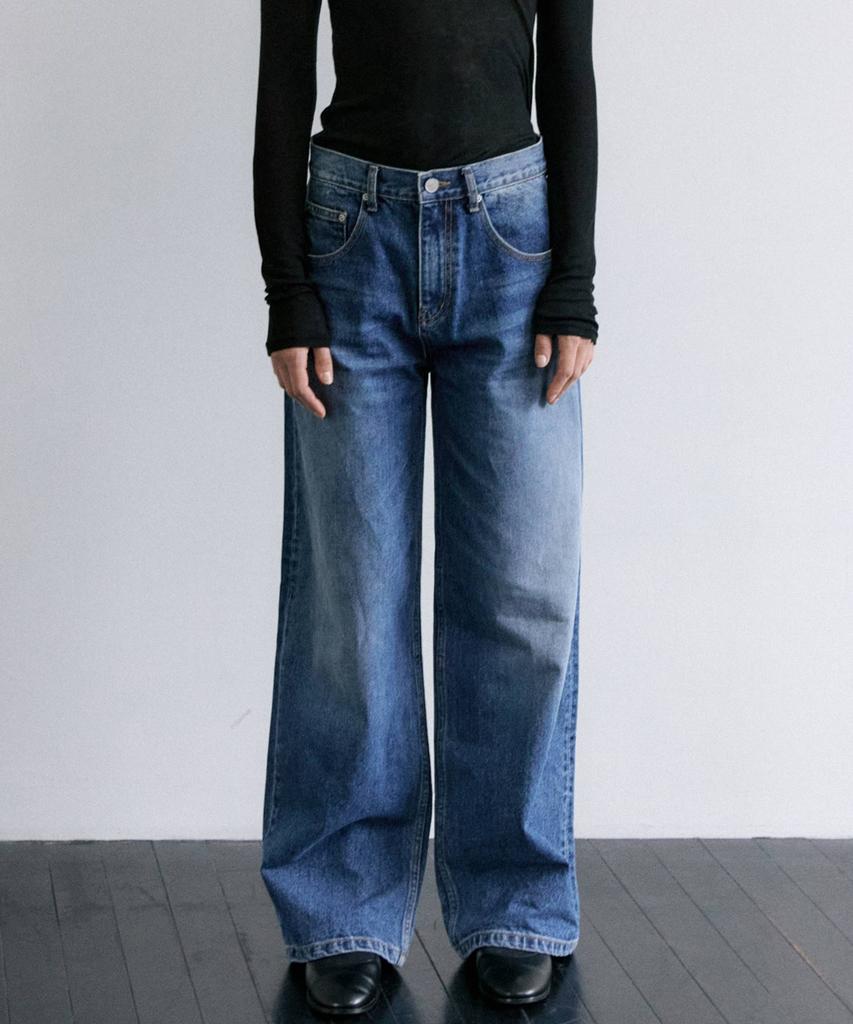 MAIS Long Wide Denim Pants / Blue
