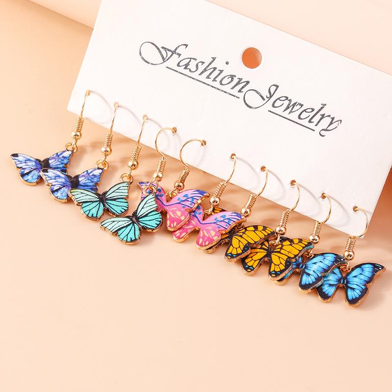 Cute Colorful Butterfly Drop Earrings for Women Girls Dangle Earrings Handmade Jewelry Gifts