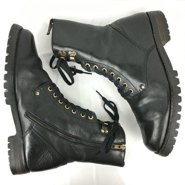 CESARE PACIOTTI Italy Made Vintage Zip Middle Boots Size 10 27.5-28.0-28.5 Black(USED)