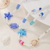 Summer Layering Starfish Adjustable Mixed Color Beads Beaded Choker Handmade Clavicle Chain Beach Jewelry