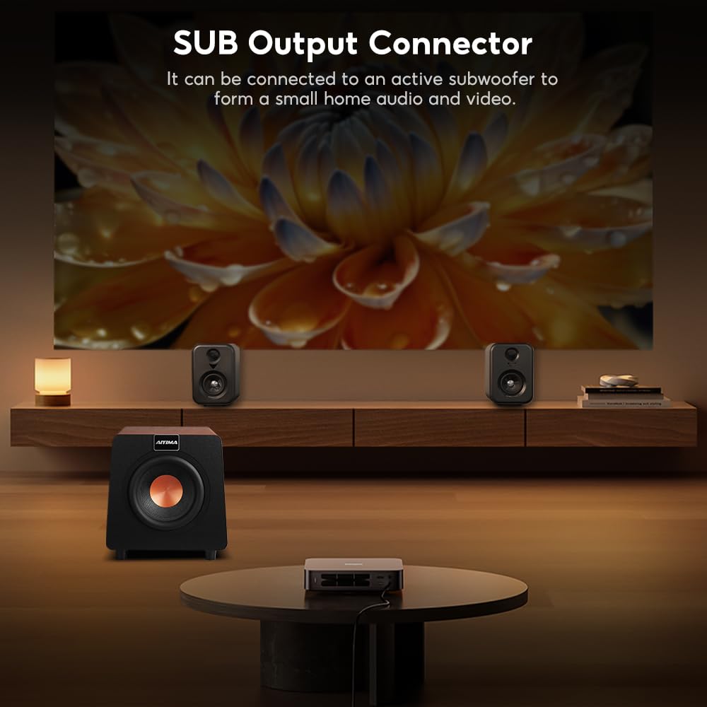 AIYIMA S400 100W Bookshelf Active Speaker Dual Mode Bluetooth HiFi Home Subwoofer Music System for TV Computer [Updated Model] 3-inch