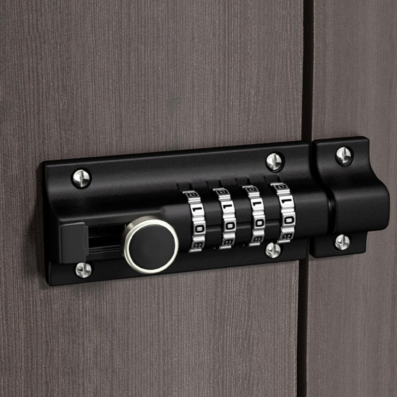 4-Digit Combination Lock Password Lock Sliding Bolt Door Lock Easy To Install