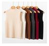 Autumn Women's Sleeveless High Neck Slim Fit Cashmere Knit Top