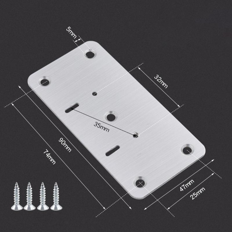 Multipurpose Stainless Steel Cabinet Door Hinge Repair Plates with Installation Tool for Kitchen Home and Motorhomes Use