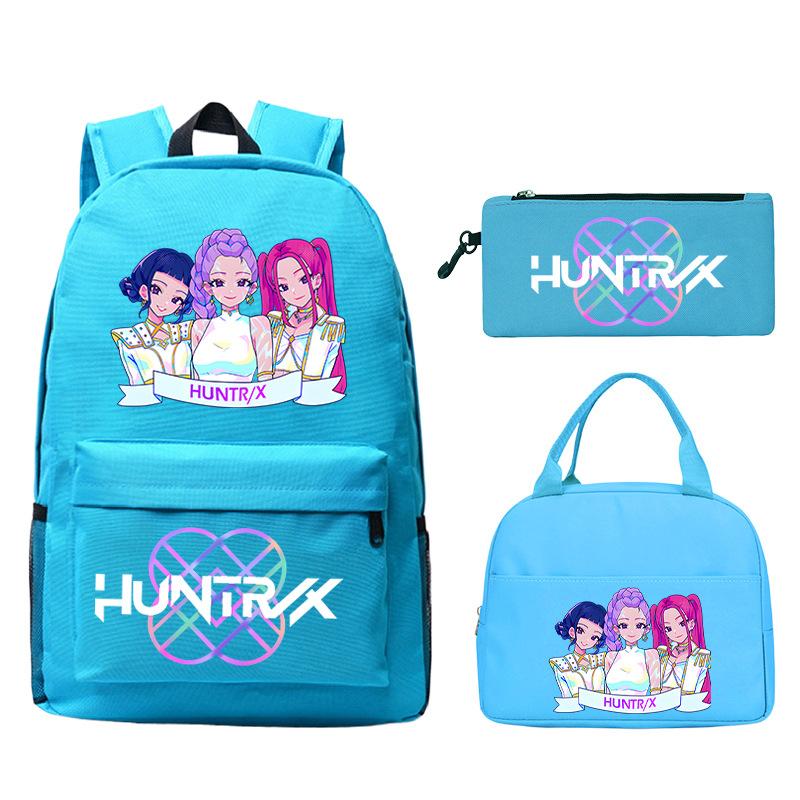 Kpop Peripheral Printing Student Schoolbag Large Capacity Casual Backpack Three-Piece Set
