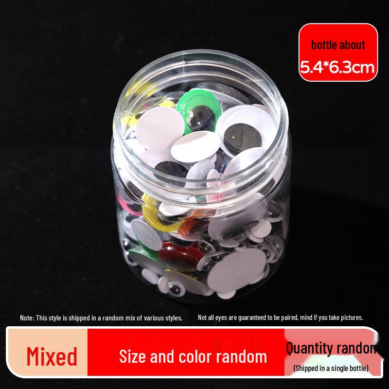 Kids' DIY Colored Eye Stickers for Crafting: Animal-Themed Black and White Eyeballs