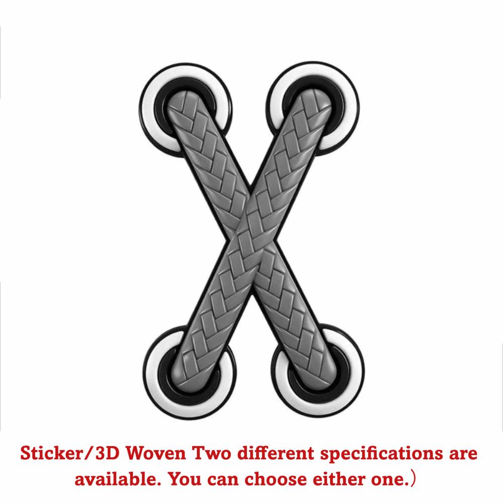New PVC Car Motorcycle Decals Multicolor 3D Cross Car Stickers 3D Shoe Lace Decoration Adhesive Auto Decals Trucks