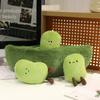 Cartoon Green Soybeans Pea Pod Plush Toy Kawaii Keychian Stuffed Doll Plant Pendant Hangings Bag Home Decor Kids Birthday Gift