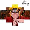 Japansk Anime Naruto 5 stykker plakat Lerretsmaling Naruto Scene Ansiktsveggkunst Moderne trykk For fans Stue Hjemmeinnredning