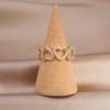 Design Fashion Jewelry 14K Real Gold Electroplating Hollow Love Zircon Ring Elegant Women's Opening Adjustable Ring
