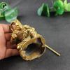 Antique Gold Brass SunWuKong Monkey King Figurines Retro Office Desktop Decoration Miniature Car Ornament Bronze Home Decor